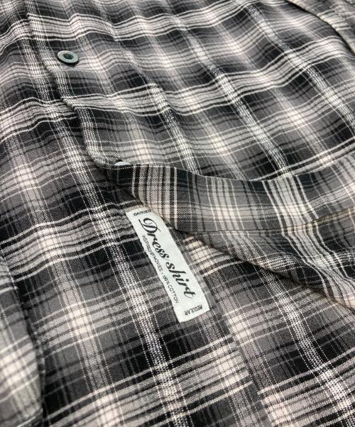 DAIRIKU（ダイリク）DAIRIKU (ダイリク) Ribbon Tie Check Shirt Black 23AW S-6 グレー サイズ:S 未使用品の古着・服飾アイテム