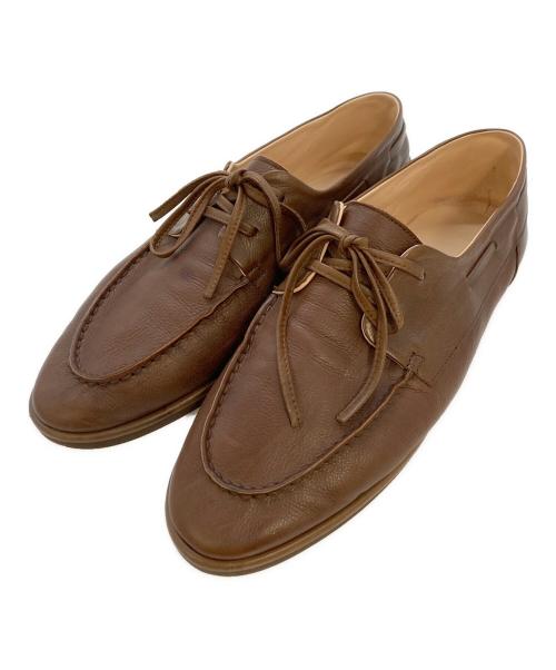 AURALEE（オーラリー）AURALEE (オーラリー) レザーシューズ/SOFT LEATHER DECK SHOES A26SS03QD ブラウン サイズ:25.5の古着・服飾アイテム