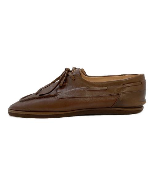 AURALEE（オーラリー）AURALEE (オーラリー) レザーシューズ/SOFT LEATHER DECK SHOES A26SS03QD ブラウン サイズ:25.5の古着・服飾アイテム