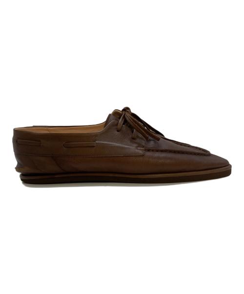 AURALEE（オーラリー）AURALEE (オーラリー) レザーシューズ/SOFT LEATHER DECK SHOES A26SS03QD ブラウン サイズ:25.5の古着・服飾アイテム