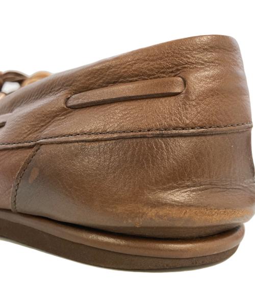 AURALEE（オーラリー）AURALEE (オーラリー) レザーシューズ/SOFT LEATHER DECK SHOES A26SS03QD ブラウン サイズ:25.5の古着・服飾アイテム