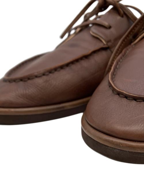 AURALEE（オーラリー）AURALEE (オーラリー) レザーシューズ/SOFT LEATHER DECK SHOES A26SS03QD ブラウン サイズ:25.5の古着・服飾アイテム