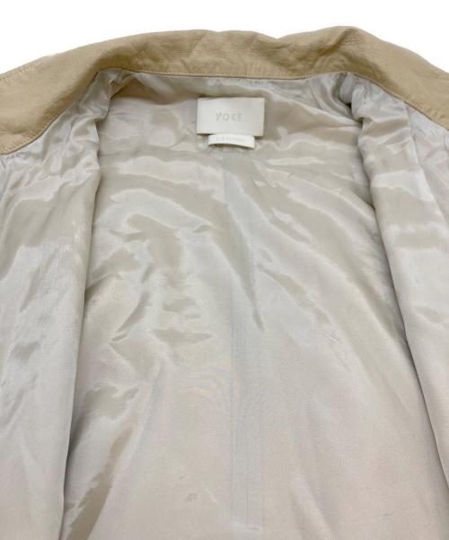 YOKE（ヨーク）YOKE (ヨーク) LEATHER TRAINING JACKET レザートレーニングジャケット YK25SS0905B ベージュ サイズ:SIZE2の古着・服飾アイテム