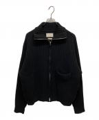 YOKEヨーク）の古着「Wide Rib Highneck Zip Cardigan YK25FW01099S」｜ブラック