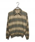 AURALEEオーラリー）の古着「COTTON SILK GRADIENT STRIPE KNIT SHIRT CARDIGAN A26SC01GB」｜ベージュ