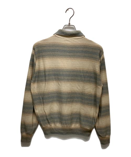 AURALEE（オーラリー）AURALEE (オーラリー) COTTON SILK GRADIENT STRIPE KNIT SHIRT CARDIGAN A26SC01GB ベージュ サイズ:SIZE3の古着・服飾アイテム