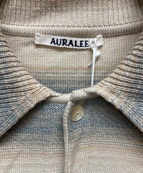 AURALEE（オーラリー）AURALEE (オーラリー) COTTON SILK GRADIENT STRIPE KNIT SHIRT CARDIGAN A26SC01GB ベージュ サイズ:SIZE3の古着・服飾アイテム