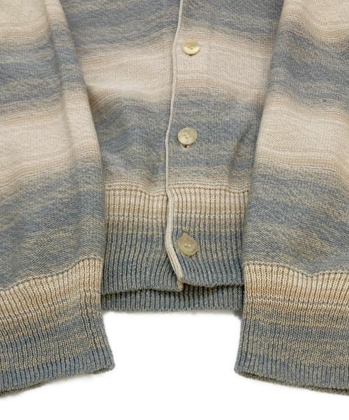 AURALEE（オーラリー）AURALEE (オーラリー) COTTON SILK GRADIENT STRIPE KNIT SHIRT CARDIGAN A26SC01GB ベージュ サイズ:SIZE3の古着・服飾アイテム