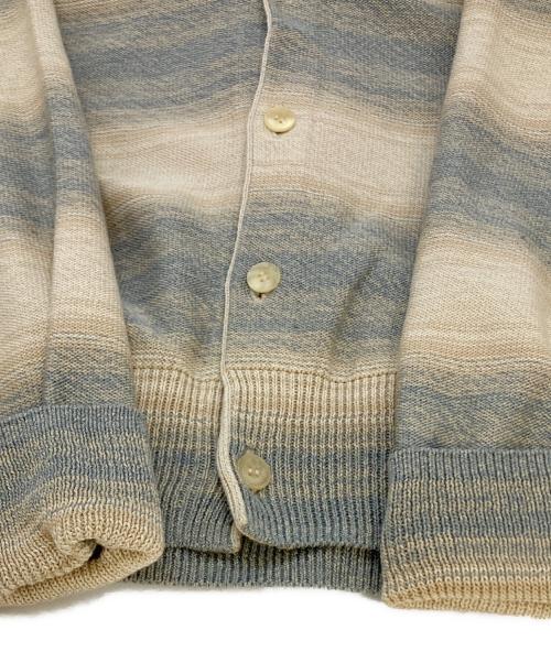 AURALEE（オーラリー）AURALEE (オーラリー) COTTON SILK GRADIENT STRIPE KNIT SHIRT CARDIGAN A26SC01GB ベージュ サイズ:SIZE3の古着・服飾アイテム