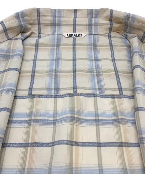 AURALEE（オーラリー）AURALEE (オーラリー) SUPER LIGHT WOOL CHECK SHIRT A24SS01LC ベージュ サイズ:SIZE5の古着・服飾アイテム