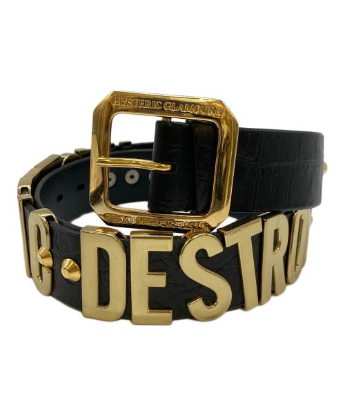 Hysteric Glamour（ヒステリックグラマー）Hysteric Glamour (ヒステリックグラマー) ベルト ブラック×ゴールド サイズ:実寸参照の古着・服飾アイテム
