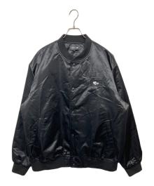 KITH×PEANUTS（キス×ピーナッツ）の古着「スヌーピー 刺繍 サテン ボンバージャケット　250110600024410」｜ブラック