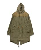 RRLダブルアールエル）の古着「レザーヨークフィッシュテールパーカー」｜カーキ