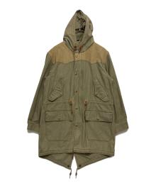 RRL（ダブルアールエル）の古着「レザーヨークフィッシュテールパーカー」｜カーキ