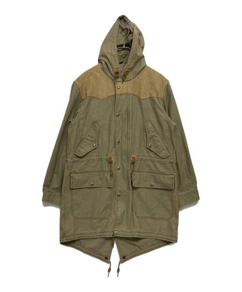 RRL（ダブルアールエル）RRL (ダブルアールエル) レザーヨークフィッシュテールパーカー カーキ サイズ:SIZE Sの古着・服飾アイテム
