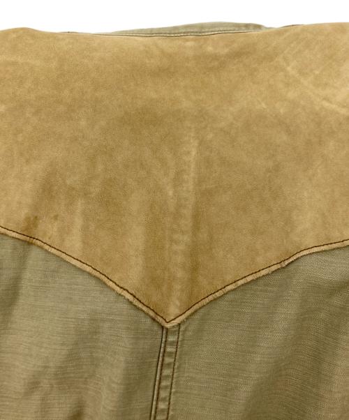 RRL（ダブルアールエル）RRL (ダブルアールエル) レザーヨークフィッシュテールパーカー カーキ サイズ:SIZE Sの古着・服飾アイテム