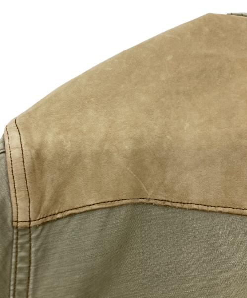 RRL（ダブルアールエル）RRL (ダブルアールエル) レザーヨークフィッシュテールパーカー カーキ サイズ:SIZE Sの古着・服飾アイテム