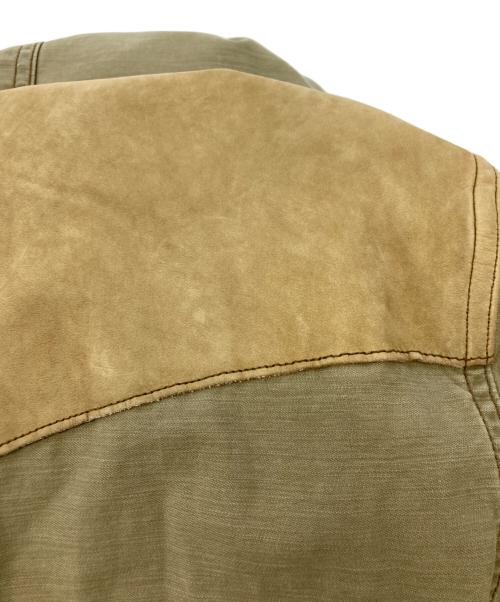 RRL（ダブルアールエル）RRL (ダブルアールエル) レザーヨークフィッシュテールパーカー カーキ サイズ:SIZE Sの古着・服飾アイテム