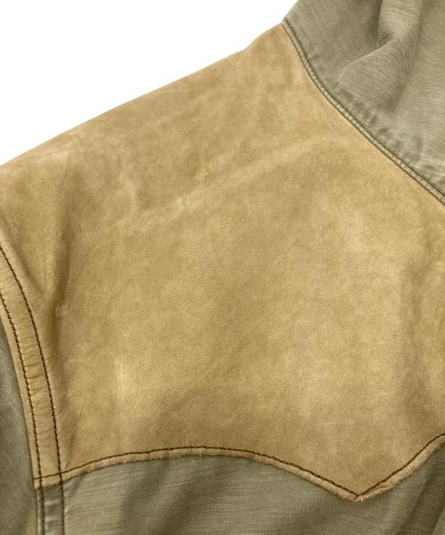 RRL（ダブルアールエル）RRL (ダブルアールエル) レザーヨークフィッシュテールパーカー カーキ サイズ:SIZE Sの古着・服飾アイテム
