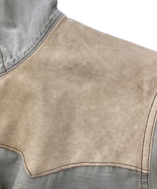 RRL（ダブルアールエル）RRL (ダブルアールエル) レザーヨークフィッシュテールパーカー カーキ サイズ:SIZE Sの古着・服飾アイテム