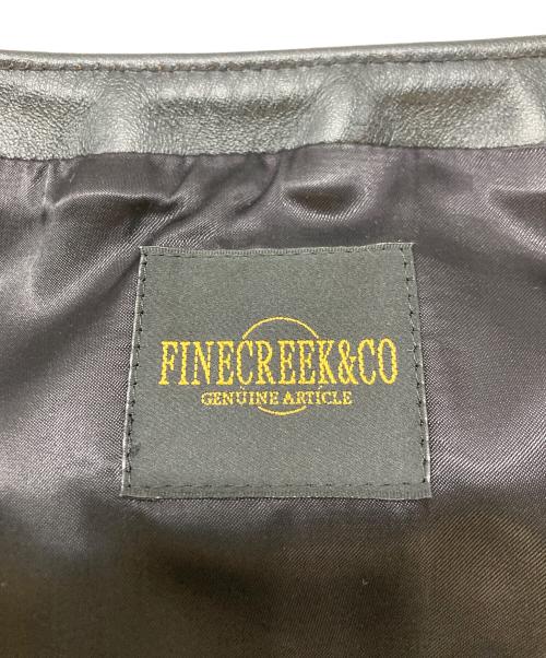 FINECREEK&CO（ファインクリークアンドコー）FINECREEK&CO Collarless Single Riders Jacket”Heavy Weight Bud”/カラーレスシングルライダースジャケット”ヘビーウェイトバド” ブラック サイズ:SIZE38の古着・服飾アイテム