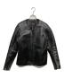 FINECREEK&CO（ファインクリークアンドコー）の古着「Collarless Single Riders Jacket”Heavy Weight Bud”/カラーレスシングルライダースジャケット”ヘビーウェイトバド”」｜ブラック