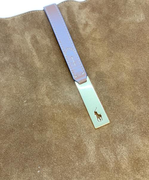 POLO RALPH LAUREN（ポロ・ラルフローレン）POLO RALPH LAUREN (ポロ・ラルフローレン) IDスエード ラージ ショルダーバッグ ブラウン サイズ:実寸参照の古着・服飾アイテム