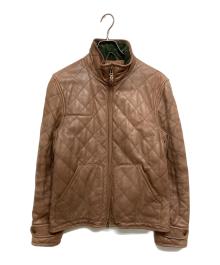 POLO RALPH LAUREN（ポロ・ラルフローレン）の古着「ラムレザー キルティング ハンティング ジャケット」｜ブラウン
