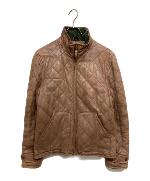 POLO RALPH LAUREN（ポロ・ラルフローレン）POLO RALPH LAUREN (ポロ・ラルフローレン) ラムレザー キルティング ハンティング ジャケット ブラウン サイズ:SIZE Mの古着・服飾アイテム