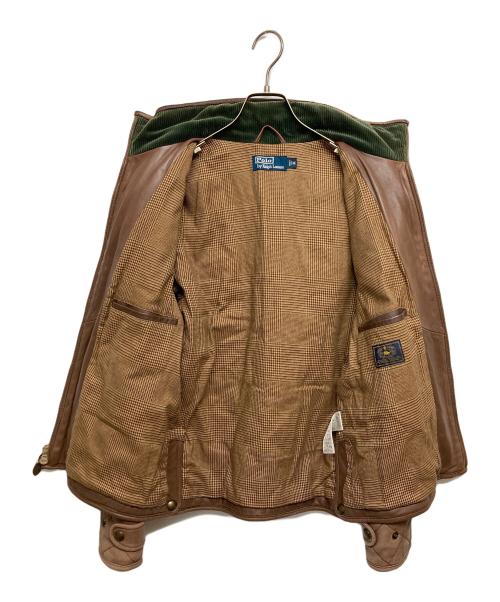 POLO RALPH LAUREN（ポロ・ラルフローレン）POLO RALPH LAUREN (ポロ・ラルフローレン) ラムレザー キルティング ハンティング ジャケット ブラウン サイズ:SIZE Mの古着・服飾アイテム