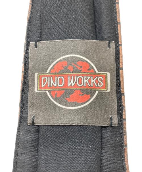 DINO WORK（ディノワークス）DINO WORK (ディノワークス) 型押しネクタイ ブラウン サイズ:実寸参照の古着・服飾アイテム