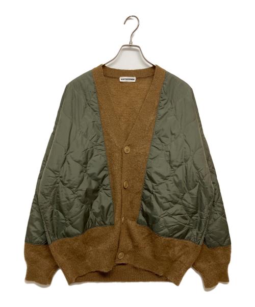 SOFTHYPHEN（ソフトハイフン）SOFTHYPHEN (ソフトハイフン) キルティングミックスモヘアカーディガン/QUILTING MIX MOHAIR CARDIGAN　MGMTNT221045 カーキ×ブラウン サイズ:SIZE02の古着・服飾アイテム