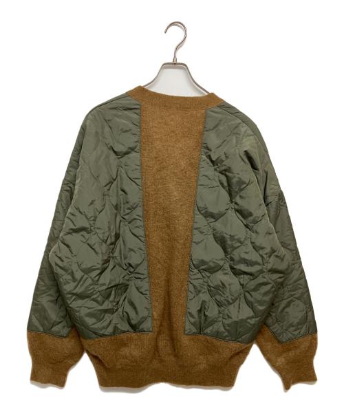 SOFTHYPHEN（ソフトハイフン）SOFTHYPHEN (ソフトハイフン) キルティングミックスモヘアカーディガン/QUILTING MIX MOHAIR CARDIGAN　MGMTNT221045 カーキ×ブラウン サイズ:SIZE02の古着・服飾アイテム