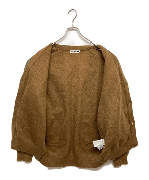 SOFTHYPHEN（ソフトハイフン）SOFTHYPHEN (ソフトハイフン) キルティングミックスモヘアカーディガン/QUILTING MIX MOHAIR CARDIGAN　MGMTNT221045 カーキ×ブラウン サイズ:SIZE02の古着・服飾アイテム