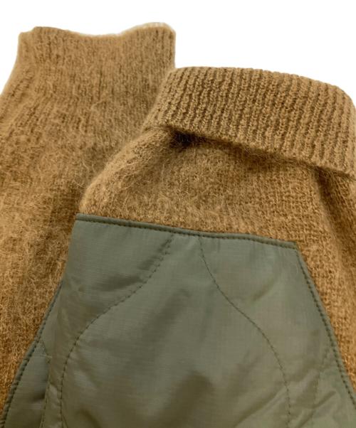 SOFTHYPHEN（ソフトハイフン）SOFTHYPHEN (ソフトハイフン) キルティングミックスモヘアカーディガン/QUILTING MIX MOHAIR CARDIGAN　MGMTNT221045 カーキ×ブラウン サイズ:SIZE02の古着・服飾アイテム