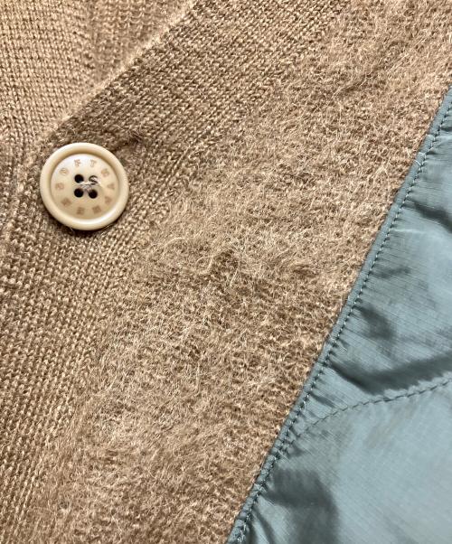 SOFTHYPHEN（ソフトハイフン）SOFTHYPHEN (ソフトハイフン) キルティングミックスモヘアカーディガン/QUILTING MIX MOHAIR CARDIGAN　MGMTNT221045 カーキ×ブラウン サイズ:SIZE02の古着・服飾アイテム