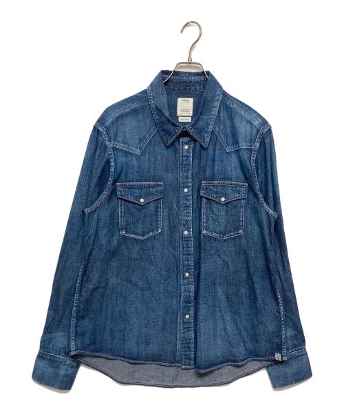VISVIM（ビズビム）VISVIM (ビズビム) SOCIAL SCULPTURE SHIRT DMGD インディゴ サイズ:SIZE2の古着・服飾アイテム