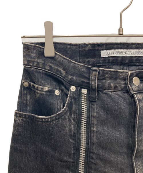 JOHN LAWRENCE SULLIVAN（ジョン ローレンス サリバン）JOHN LAWRENCE SULLIVAN (ジョンローレンスサリバン) BLEACHED DENIM ZIPPED PANTS ブラック サイズ:48の古着・服飾アイテム