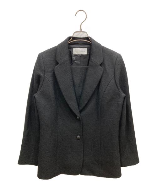SOIR PERLE（ソワール ペルル）SOIR PERLE (ソワール ペルル) ツイードセットアップスーツ ブラック サイズ:91ｃｍの古着・服飾アイテム
