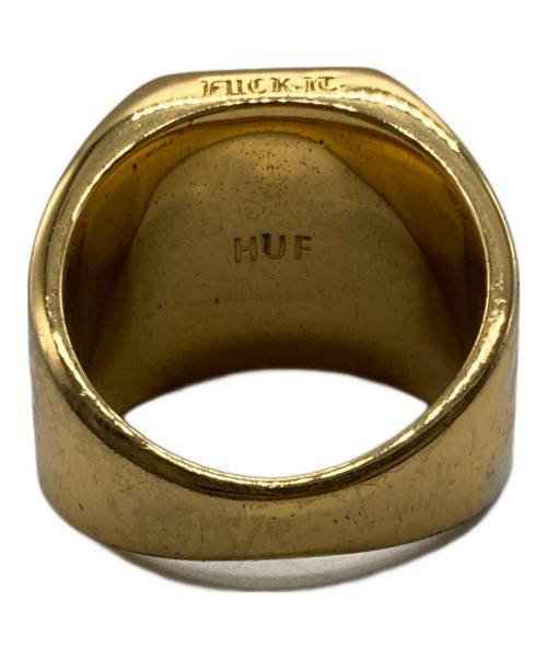 HUF（ハフ）HUF (ハフ) BLACKLETTER GOLD RING ゴールド サイズ:21号の古着・服飾アイテム