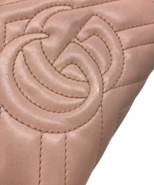 GUCCI（グッチ）GUCCI (グッチ) GGマーモントラウンドジップウォレット ピンク サイズ:下記参照の古着・服飾アイテム