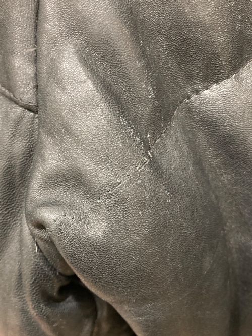 Schott（ショット）Schott (ショット) 90s フルデコレザーダウンジャケット　ワッペン ブラック サイズ:36の古着・服飾アイテム