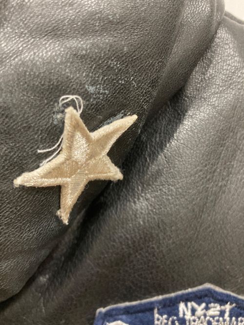 Schott（ショット）Schott (ショット) 90s フルデコレザーダウンジャケット　ワッペン ブラック サイズ:36の古着・服飾アイテム