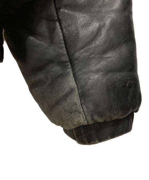 Schott（ショット）Schott (ショット) 90s フルデコレザーダウンジャケット　ワッペン ブラック サイズ:36の古着・服飾アイテム