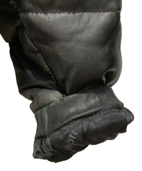 Schott（ショット）Schott (ショット) 90s フルデコレザーダウンジャケット　ワッペン ブラック サイズ:36の古着・服飾アイテム