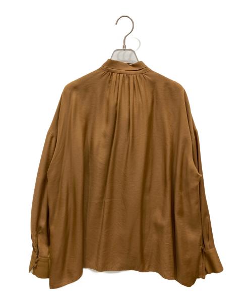 SACRA（サクラ）SACRA (サクラ) ドロップショルダーリボンタイブラウス ブラウン サイズ:38の古着・服飾アイテム