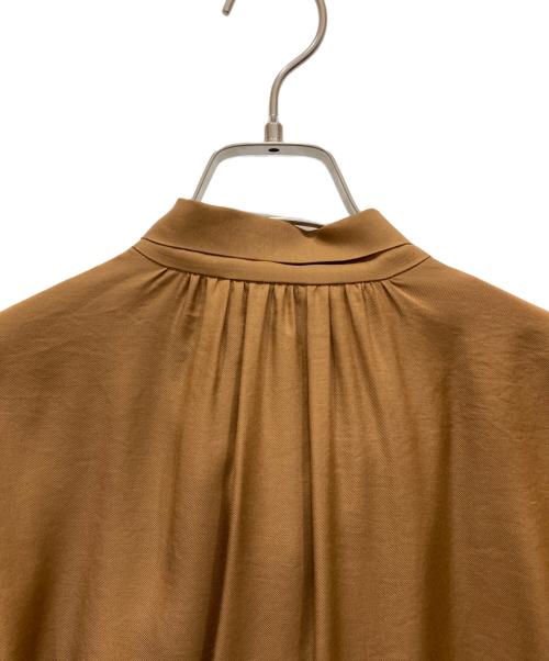 SACRA（サクラ）SACRA (サクラ) ドロップショルダーリボンタイブラウス ブラウン サイズ:38の古着・服飾アイテム