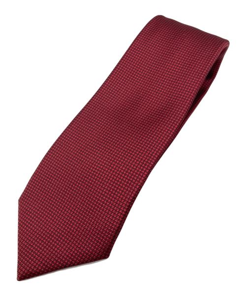 BVLGARI（ブルガリ）BVLGARI (ブルガリ) ジャガードシルクネクタイ レッド サイズ:FREEの古着・服飾アイテム