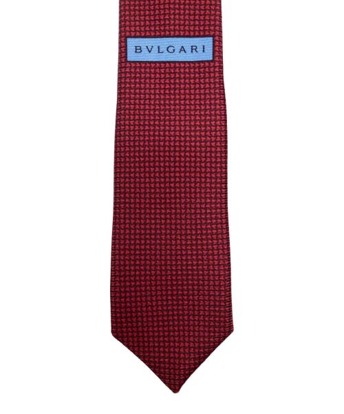 BVLGARI（ブルガリ）BVLGARI (ブルガリ) ジャガードシルクネクタイ レッド サイズ:FREEの古着・服飾アイテム