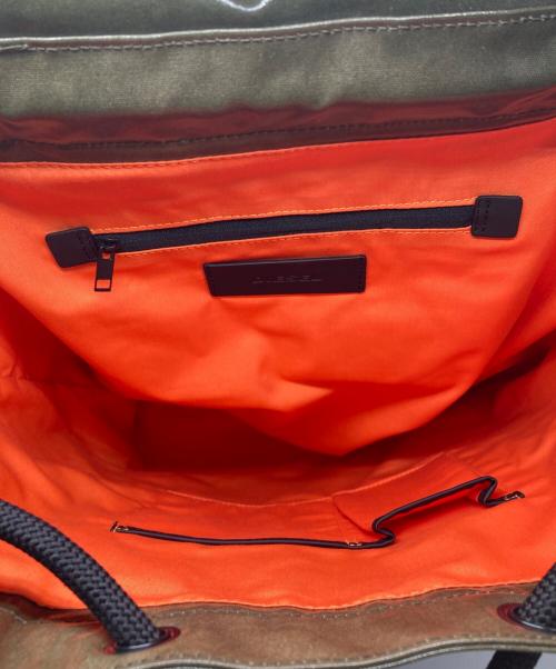 DIESEL（ディーゼル）DIESEL (ディーゼル) ONLY THE BRAVE ロゴトリム バックパック カーキの古着・服飾アイテム